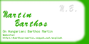 martin barthos business card